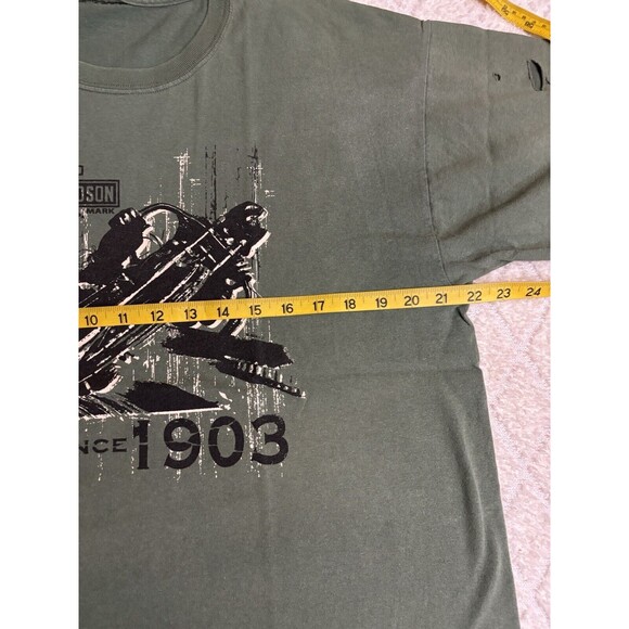Vintage Harley Davidson Museum 2008 Graphic 2 Sided Green Tee Men’s Size L - Picture 16 of 16